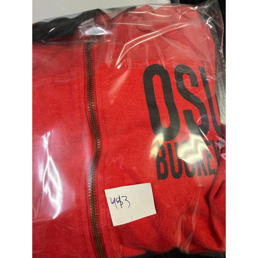 Pro Edge OSU Buckeyes Full Zip Hoodie Red Varsity Stripe Sweatshirt Small - Picture 8 of 8
